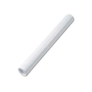  Fiberboard Mailing Tube, Recessed End Plugs, 18 x 2, White 