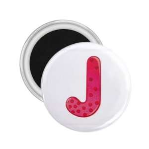 : Word Character J Alphabets Magnets Mylar Protecting Cover Buttons 