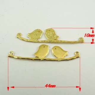 gold tone alloy love bird dangle pendants finding charm 10pcs 44mm 