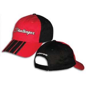  Dodge Challenger Red & Black W/Stripe Embroidered Mens Hat 