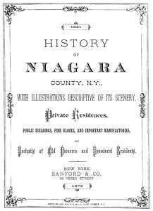 1878 Genealogy & History of Niagara County New York NY  