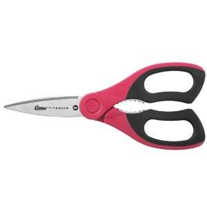   Titanium Bonded Chef Shear with Detachable Handles Straight, Red/Black