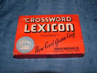 VINTAGE 1938 PARKER BROS CROSSWORD LEXICON CARD GAME  