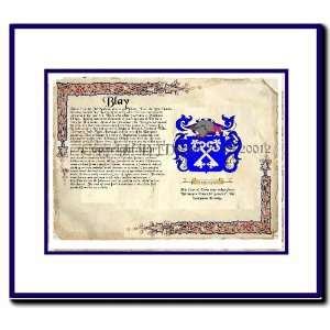  Blay Coat of Arms/ Family History Wood Framed