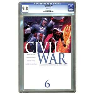  Civil War #6 Steve McNiven Cover CGC 9.8 Toys & Games