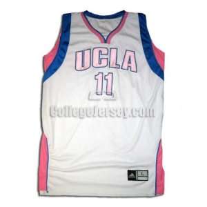 White No. 11 Game Used UCLA Adidas Basketball Jersey (SIZE L)  
