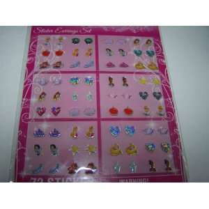 Disney Princess Sticker Earrings Set (72 Sticker Earrings)