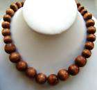 charlotte russe fashion long brown wood beaded necklace expedited 