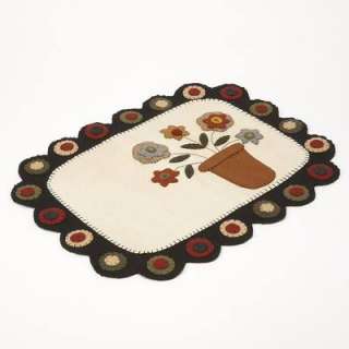 FLOWER BASKET TABLE RUNNER MAT WITH PENNY TABS  