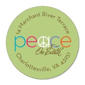  Peace On Earth Green Christmas Stickers 