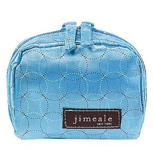    Jimeale New York NY Rivington Cosmetic Bag, Blue with White Beauty