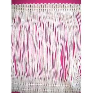  9 Long White Chainette Fringe Trim Rayon 001 By The Yard 
