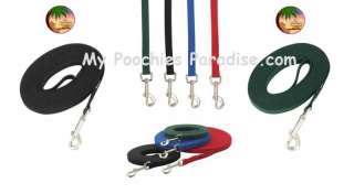 COTTON WEB TRAINING LEADS for DOGS   5 Sizes   4 Colors  