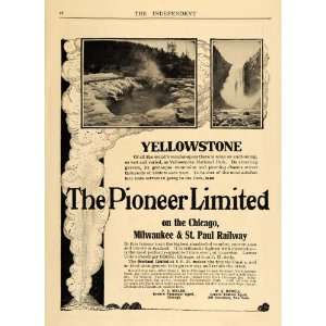 1906 Ad Milwaukee & St. Paul Railway Yellowstone Park   Original Print 