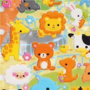 cute 3D sponge sticker set zoo animals with babies: Toys 