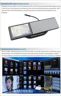   Rear View Mirror 5 Inch HD Touch Screen GPS Navigation+Back Up Camera