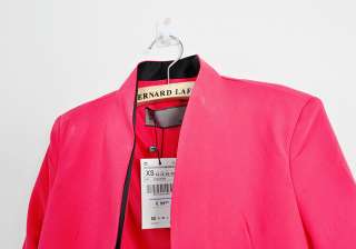 Women Black Stand Collar Open Chest Blazer Suit Jacket  