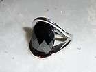   Sophia INCOGNITO Ring 19 CT Oval Faceted Black Onyx CZ Silvertone Sz 9