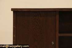 Curved Antique 1925 Oak Desk with Bookcase  