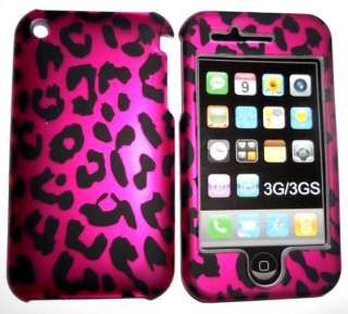 PINK LEOPARD HARD COVER CASE FOR APPLE IPHONE 3G 3GS  