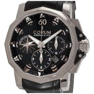 Luxurious steel and leather mens Corum watch