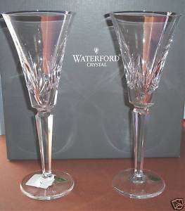 Waterford Disney Cruise Ship Champagne Flutes Pair Crystal New in Box 