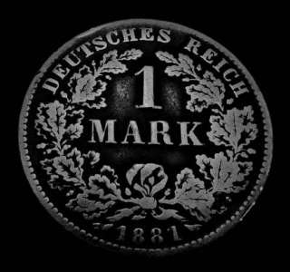 1881 F GERMANY SILVER ONE 1 MARK GERMAN 1 RARE COIN   Deutsche 