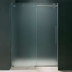   72 inch Frameless Frosted Glass Sliding Shower Door  Overstock