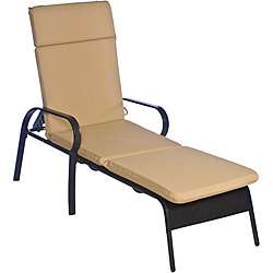   Smooth Edge Hi back Outdoor Chaise Lounge Cushion  Overstock