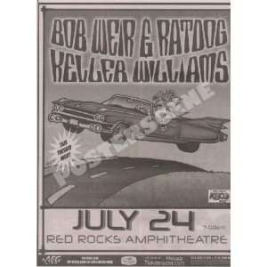  Ratdog Weir Keller Williams Red Rocks Concert Ad Poster 