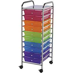 Multicolor 10 drawer Storage Cart  Overstock