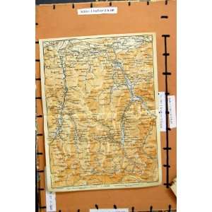  MAP 1914 FRANCE BAGNERS MONTREJEAU LAURENTZ AZET