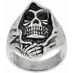 Stainless Steel Grim Reaper Skull Ring  