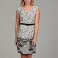 Spense Womens Black/ Ivory Print Belted Dress Today: $26 