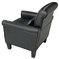 Hyde Transitional Arm Chair Black Renu Leather  Overstock