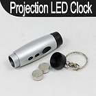 Mini Digital Projector Projection Laser LED Clock Time Keychain Key 