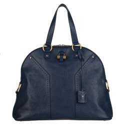   Saint Laurent Muse Oversized Blue Leather Tote Bag  