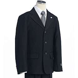 BJK Collection Boys Solid Navy Blue Suit  