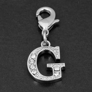 Fashion Charm Pendant Fit Bracelet,Rhinestone Letter G  