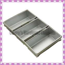 x4.5 3 STRAP STRAPPED BREAD PAN ALUMINUM STEEL, NEW  