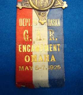   Civil War Union Veterans G.A.R. GAR Reunion Medal Badge No Res  