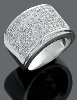 Mens 925 Sterling Silver Iced Out Micro Pave Bling CZ Hip Hop Ring 
