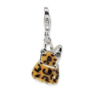 Amore La Vita Sterling Silver 3D Leopard Overall Charm with Lobster 