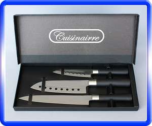 CUISINAIRRE 3 Piece Chefs Knife Knives Cutlery Set HIGH CARBON 