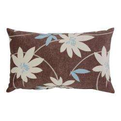 Pillow Perfect Brown Floral Flocked Throw Pillow  