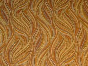 Brown Tan Blue Gold Modern Retro Upholstery Fabric bty  