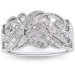   Silver 1/5ct TDW Diamond Fashion Ring (H I, I3)  
