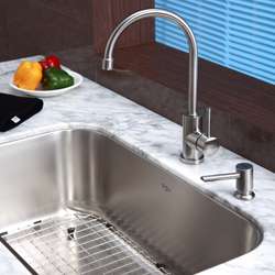   Steel Undermount Kitchen Sink/ Faucet/ Soap Dispenser  Overstock