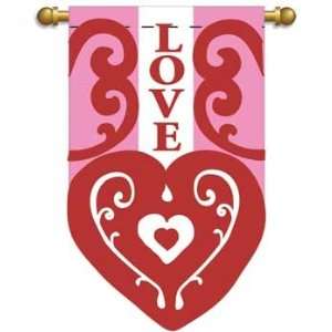  Love Valentine Heart Garden Flag Banner 13 X 18: Patio 