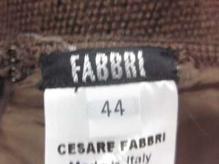CESARE FABBRI Brown Wool Tweed Straight Skirt Sz 44  